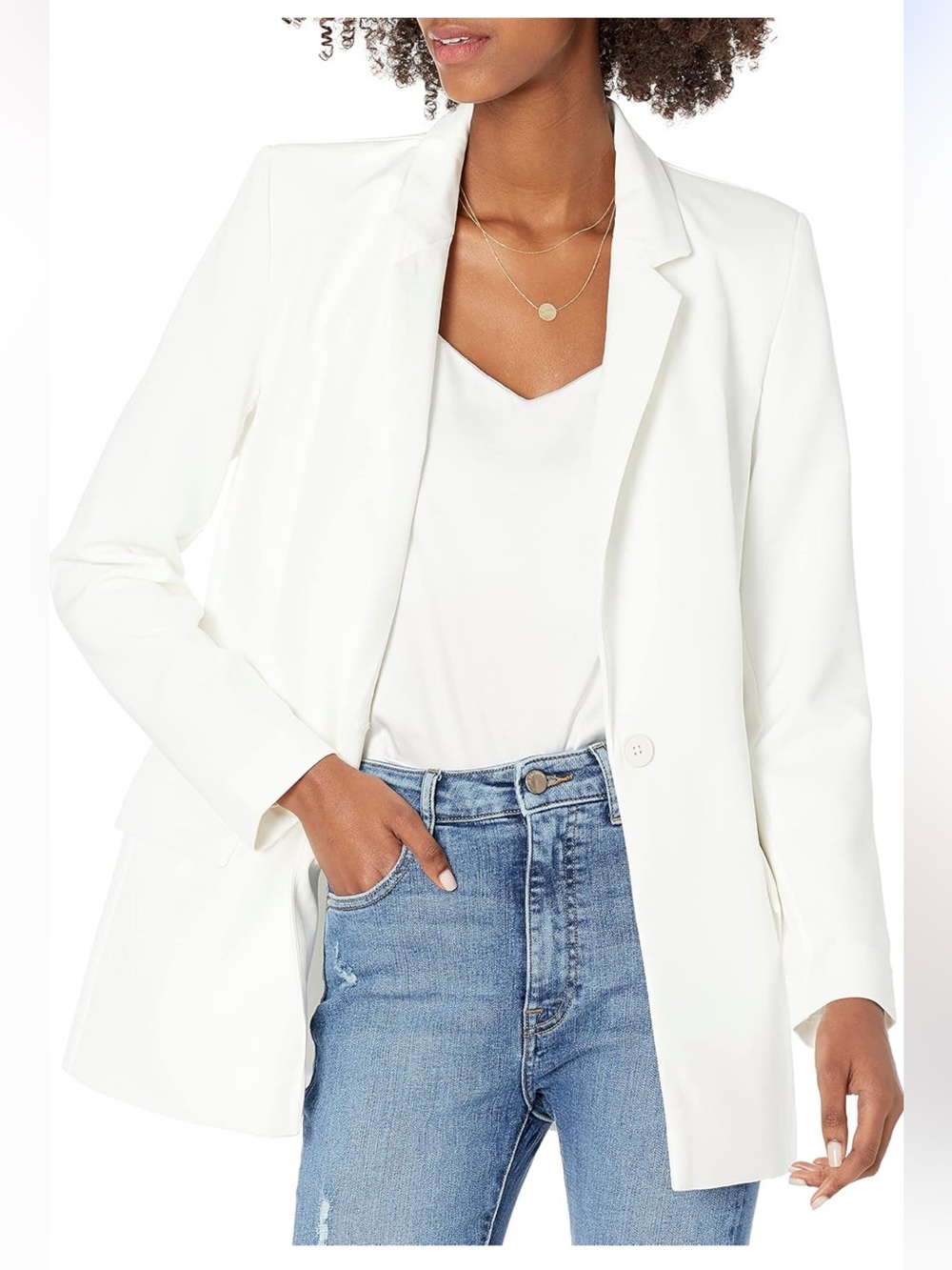 The Drop Blake Long Blazer White - NWT